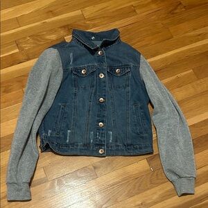 Ci Sono Blue Denim Jacket with Gray Sleeves
